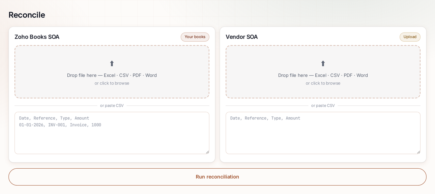 MatchBooks — Reconcile — light theme